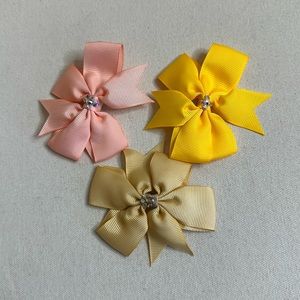 New! Adorable A Touch Of Sparkle Crystal Handmade Clip In Hair Bows Lot …